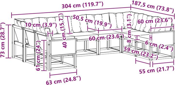 Produktbild vidaXL Outdoor-Sofagarnitur