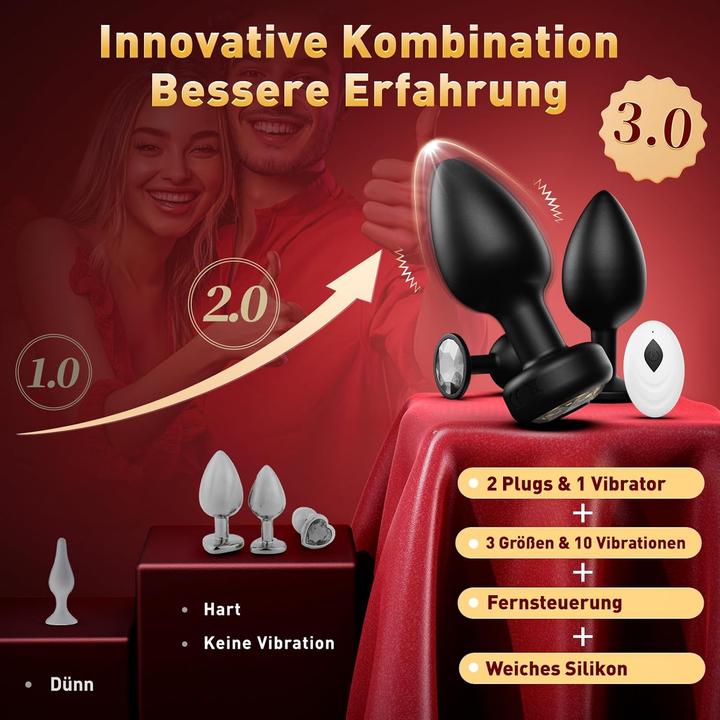 Produktbild NoName 3er-Set Analplugs mit Vibration