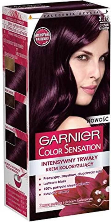 Actual product image Garnier Colour Sensation Hair Dye 3.16 Deep Amethyst (3.16 Deep Amethyst)