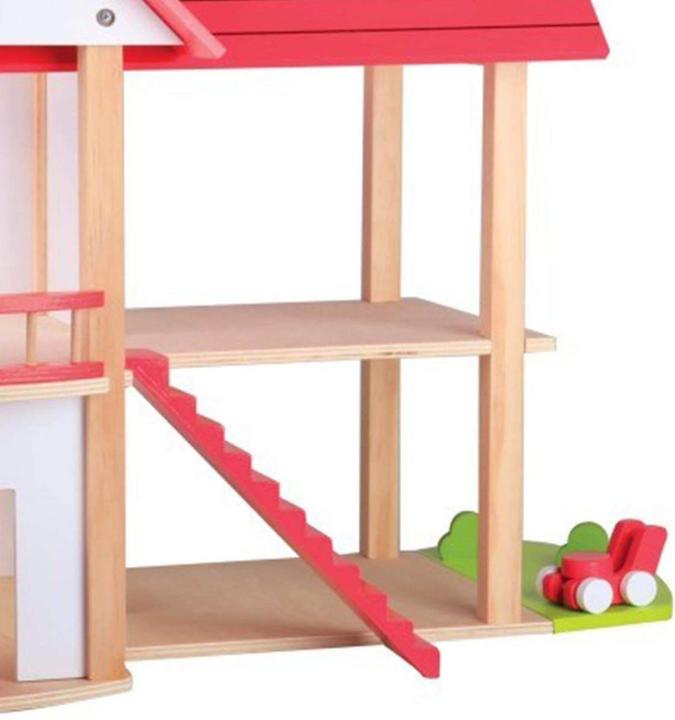 Produktbild Beeboo Puppenhaus Eco Villa Spielzeughaus aus Holz unmöbliert