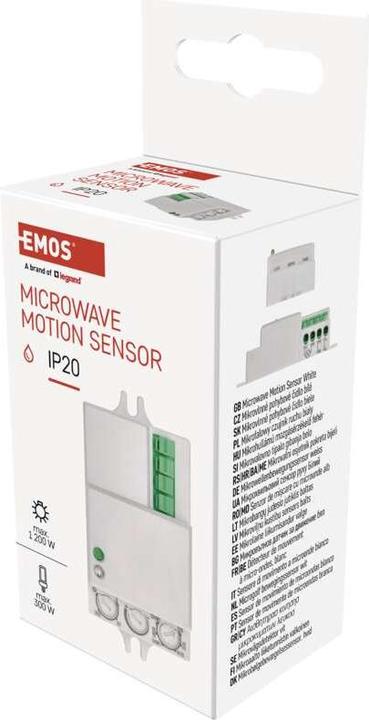Produktbild Emos Bewegungsmelder (MW-Sensor) IP20 1200W Weiss (15 m)