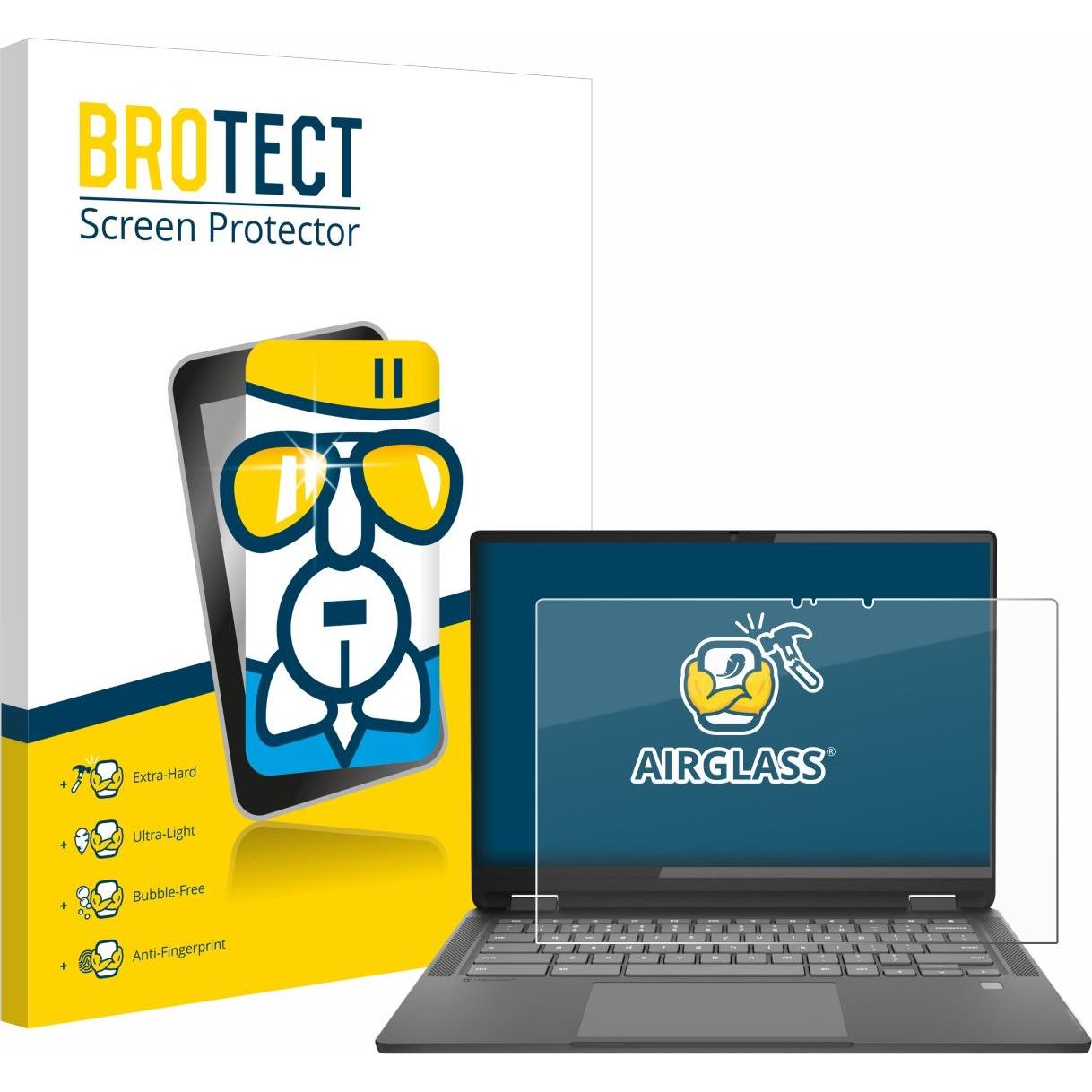 BROTECT Schutzglas Schutzfolie Glas Folie Displayschutz klar (14"), Notebook Schutzfolie