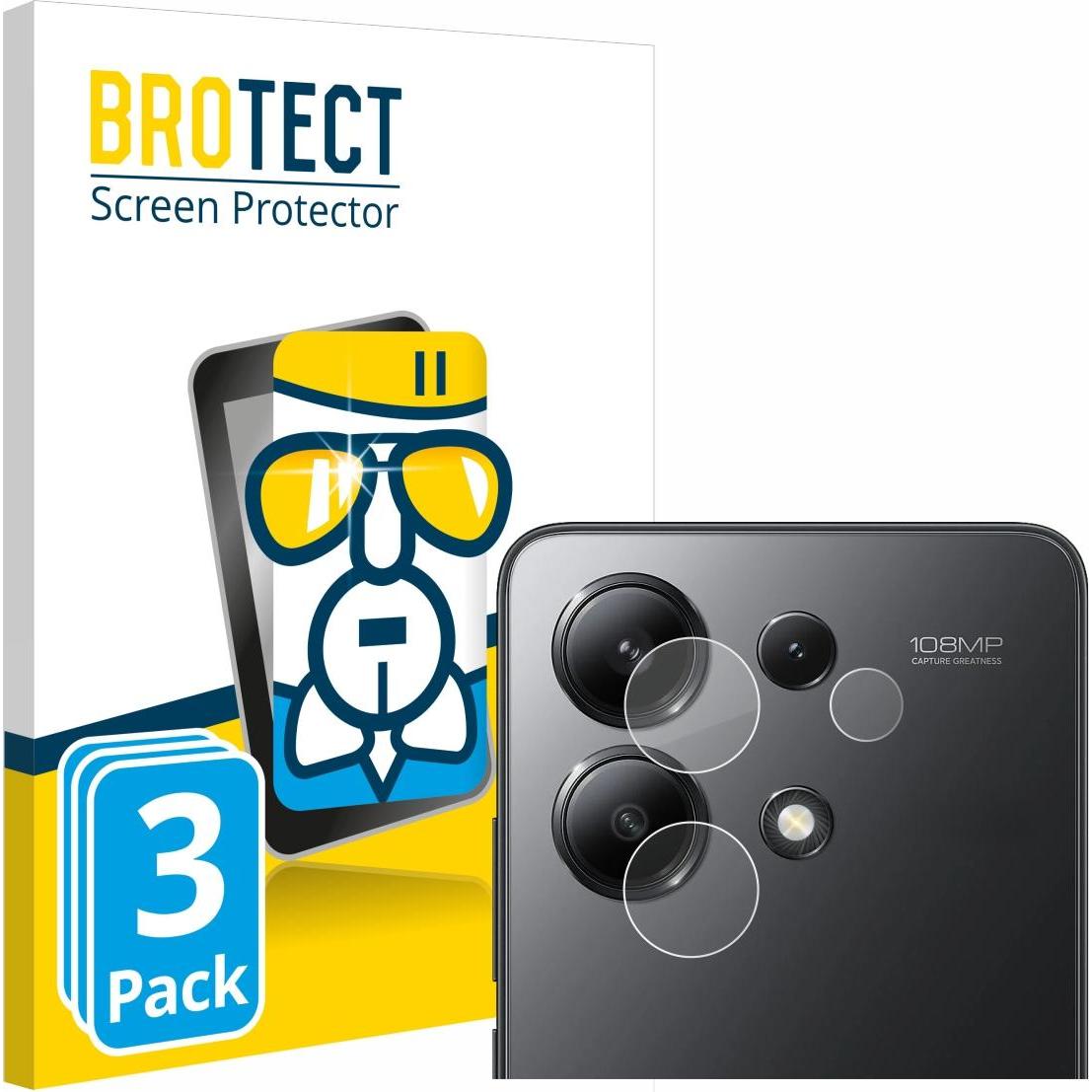 BROTECT AirGlass Panzerglasfolie (3 Stück, Xiaomi Redmi Note 13 5G), Smartphone Schutzfolie, Transparent