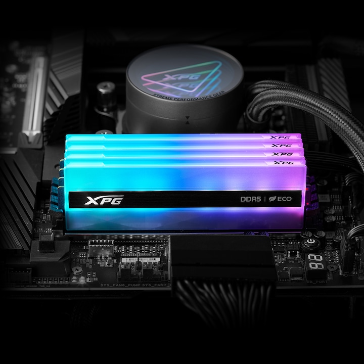 Image du produit Adata DDR5 16GB 6000-30 XPG Lancer Neon RGB gris argenté (1 x 16GB, 6000 MHz, RAM DDR5, U-DIMM)