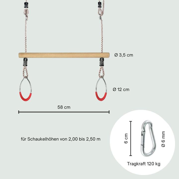 Produktbild H2i Trapezschaukel mit Turnringen