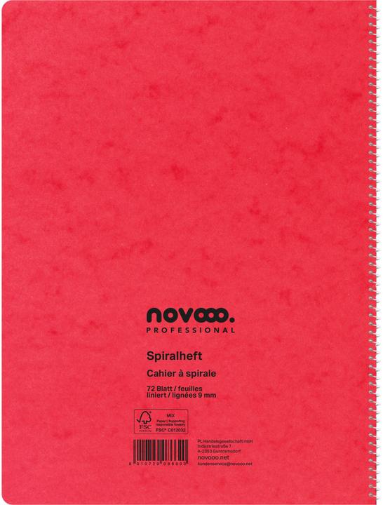 Produktbild Novooo Spiralheft assortiert (A4, Liniert, Weicher Einband)
