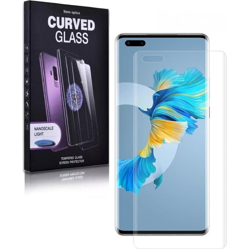Protectorking 1x UV Liquid Echtes Tempered 9H Panzerhartglas 3D KLAR (1 Stück, Huawei Mate 40), Smartphone Schutzfolie