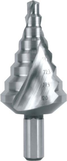Produktbild Ruko Stufenbohrer Bohrbereich 6 - 32 mm HSS spiralgenutet Schneidenanzahl 2 Stufenanzahl 8 (6 - 32 mm)