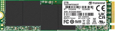 Produktbild Transcend MTE662T-I 2TB Interne M.2 PCIe NVMe SSD 2280 PCIe NVMe 3.0 x4 Retail TS2TMTE662T-I (2000 GB, M.2, M.2 2280)