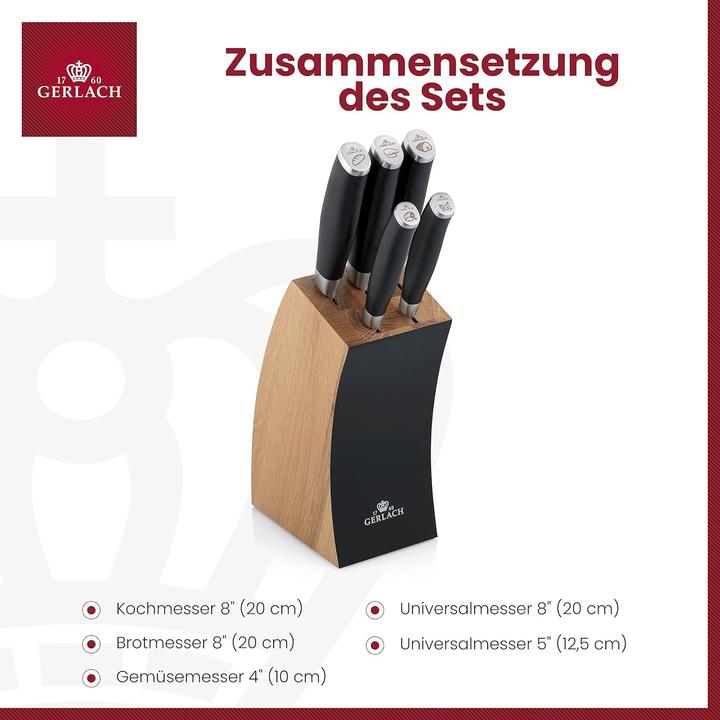 Produktbild Gerlach G02-991AM-ZENB-05PU-S2S1-01 Deco Black, Messerblock, Edelstahl
