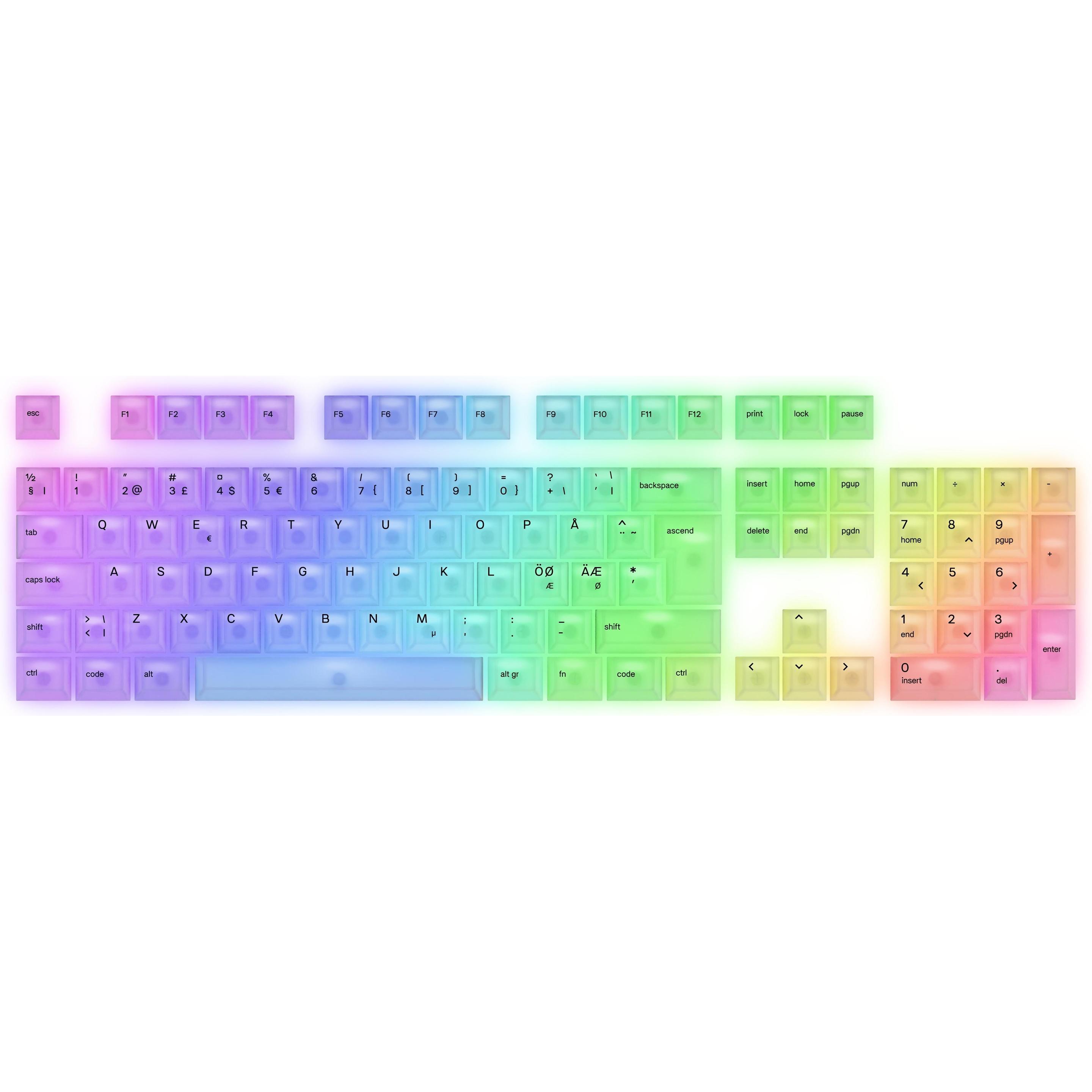 Thumbnail - Glorious Polychroma V2 RGB Keycaps - Nordic ISO (115pcs) Cherry Profile, Keycaps
