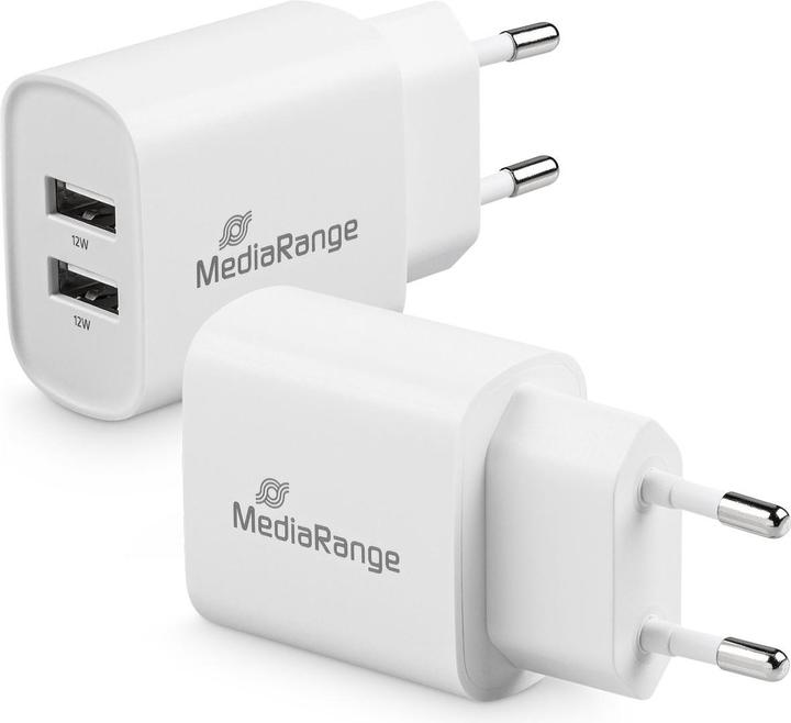 Immagine prodotto MediaRange Set di 2 alimentatori USB con 2 porte USB-A (12 W)