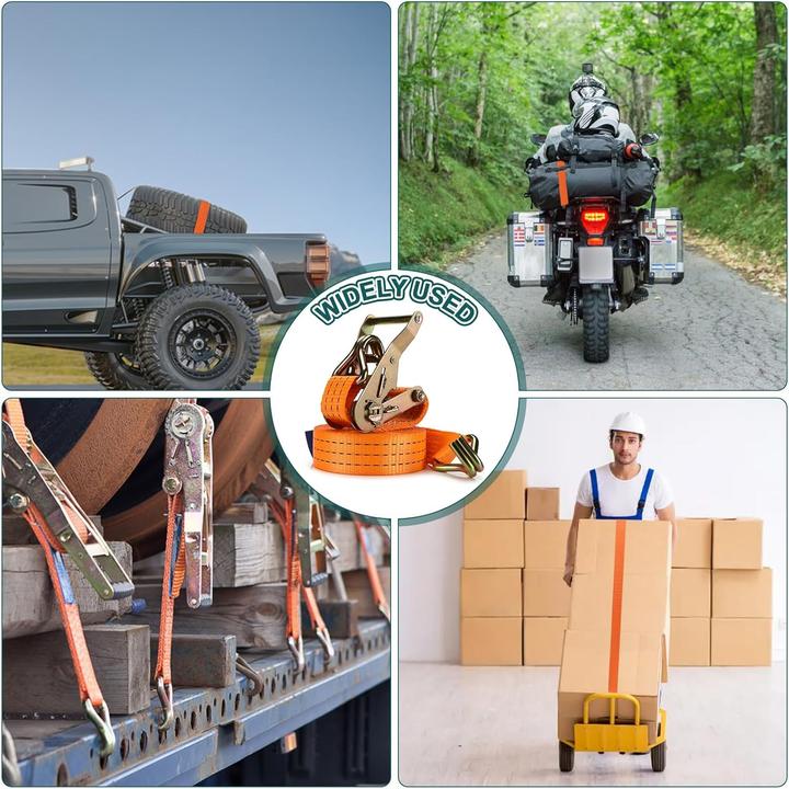 Actual product image Zikenis 4-teiliges Spanngurte mit Ratsche-Set, 3000KG