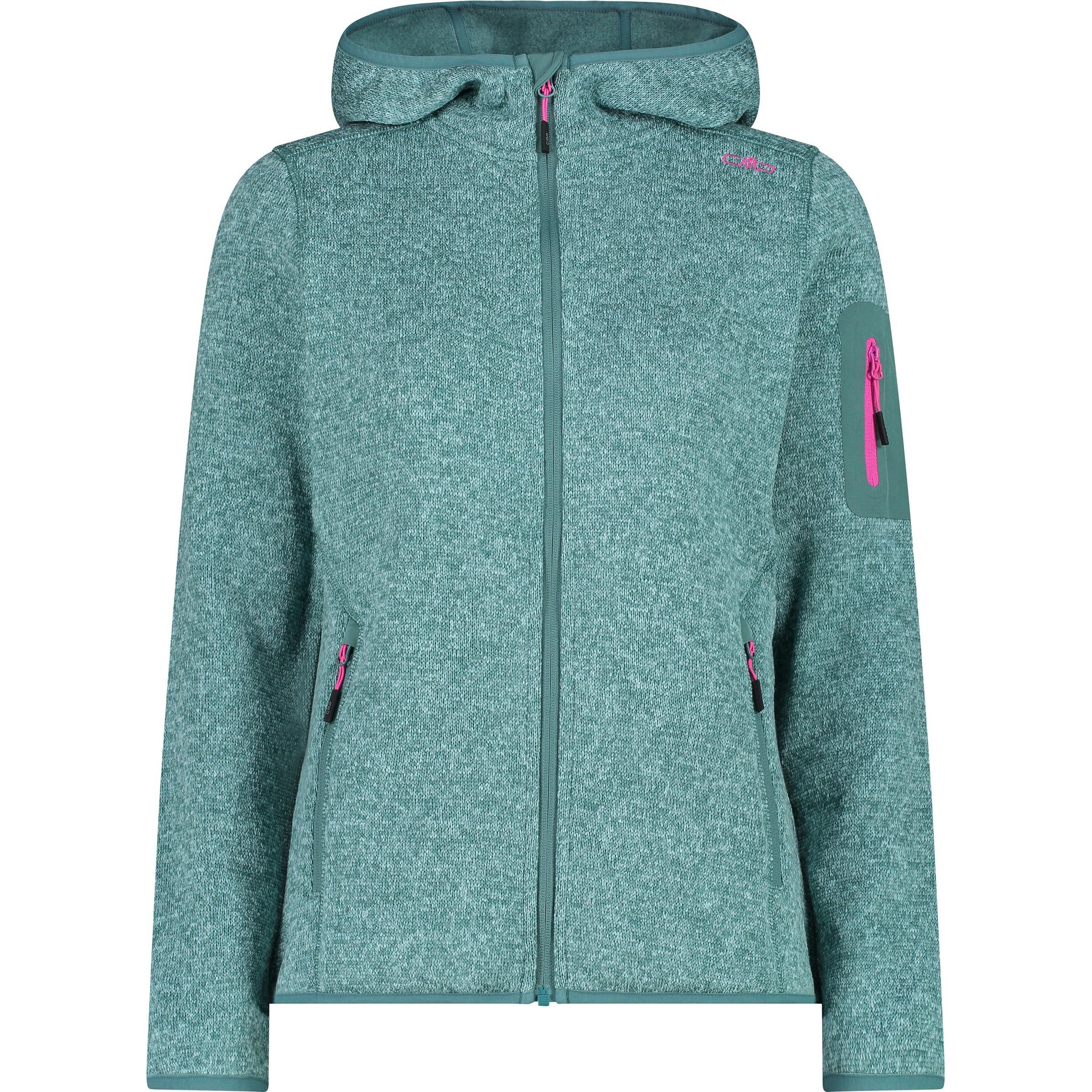 CMP Campagnolo, Damen, Jacke, Women's Jacket Fix Hood Jacquard Knitted 3H19826 (44), Türkis, 44