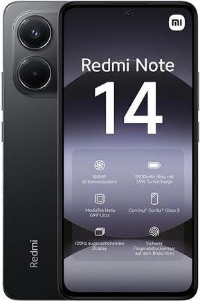 Produktbild Xiaomi Redmi Note 14 (256 GB, Midnight Black, 6.67", Dual SIM, 4G)