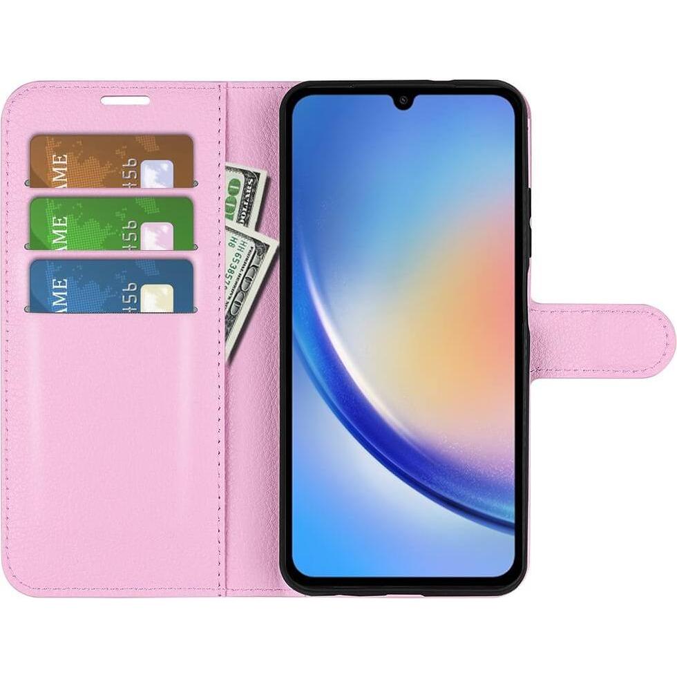 Thumbnail - Cover-Discount Galaxy A35 - Leder Etui Hülle rosa (Samsung Galaxy A35), Smartphone Hülle, Rosa