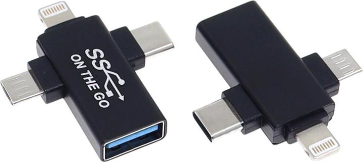 Produktbild PowerGuard 3-in-1 USB-C MicroUSB Lightning OTG Adapter (USB 3.0)