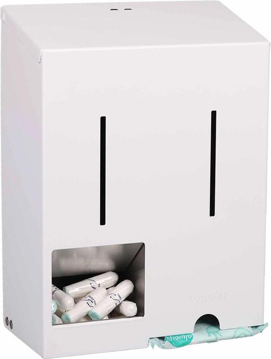 Immagine prodotto Hygolet Distributore di tamponi/assorbenti igienici in acciaio inox bianco (615.11 ml)