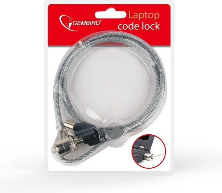 Actual product image Gembird LK-K-01 - Security cable lock - 1.8