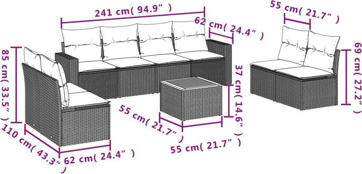 Produktbild vidaXL Garten Sofagarnitur