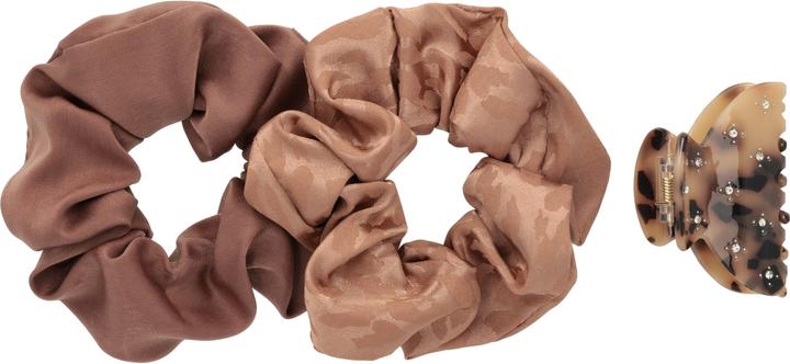 Immagine prodotto Trisa Fashion Haarklammer mit Strass & Scrunchie braun 3 Stk. (Elastico per capelli)