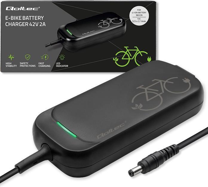 Qoltec Ladegerät für E-Bike 36V 42V 2A 5.5x2.1 (E-bike charger)