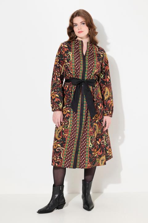 Produktbild Ulla Popken Midikleid, Landhaus-Druck, A-Linie, Kelchkragen, Langarm (46, 48)