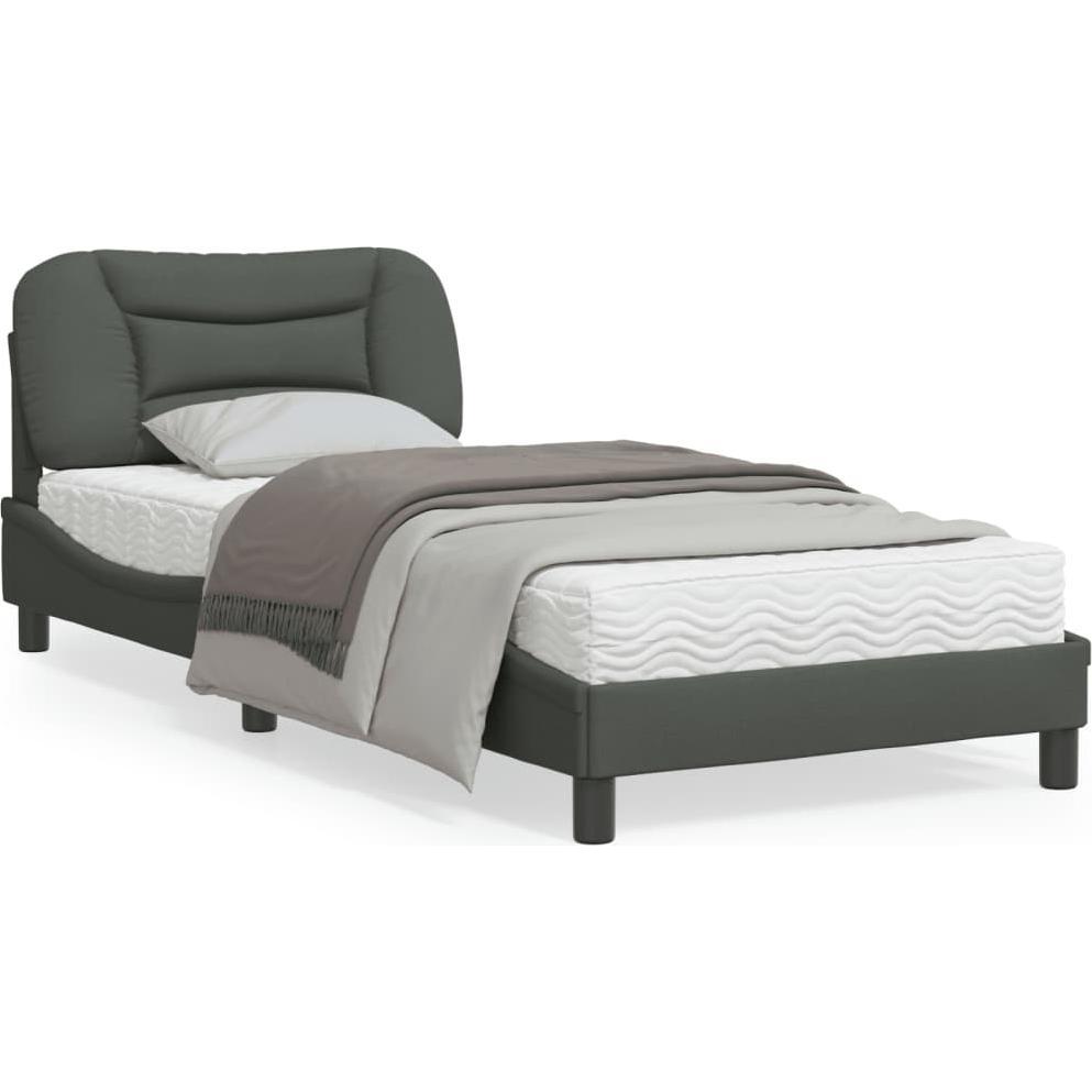 VidaXL, Bett, Bettgestell mit Kopfteil Stoff (90 x 190 cm)