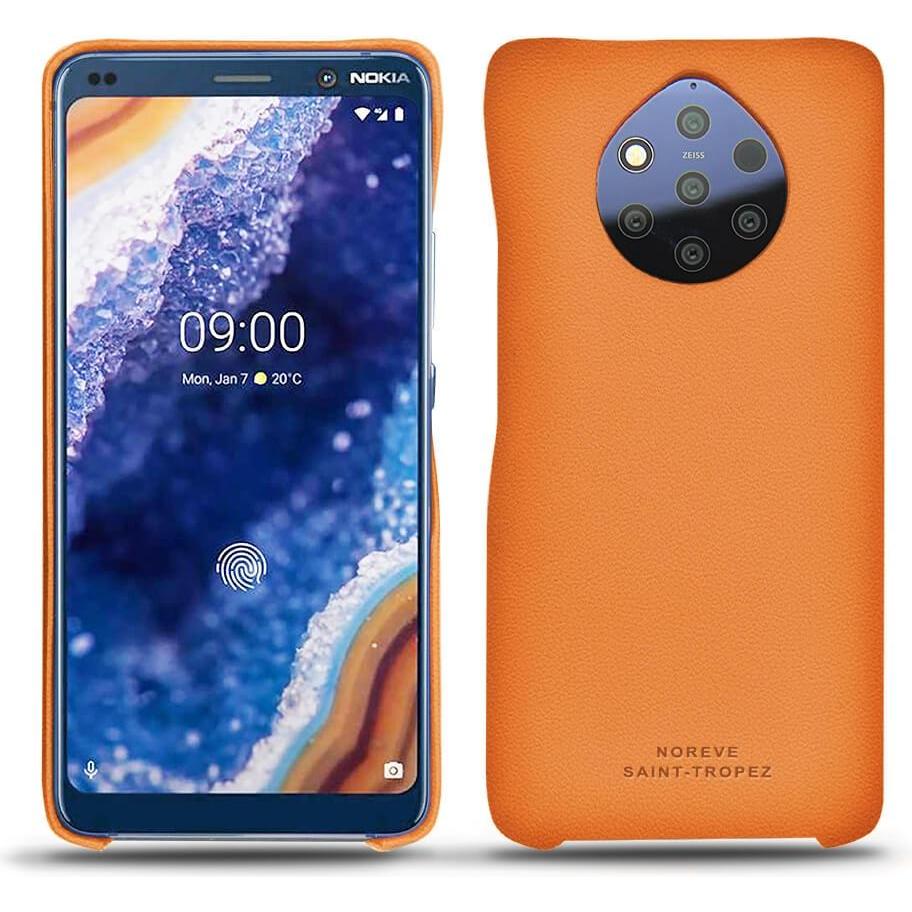 Noreve Lederschutzhülle (Nokia 9 PureView), Smartphone Hülle, Orange