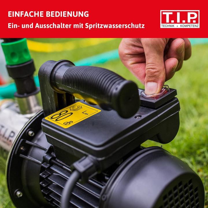 Actual product image TIP Self-Priming Garden Pump with Thermal Overload Protection, 1200W, 5000 L/h Flow, 45m Head (Garden pump)