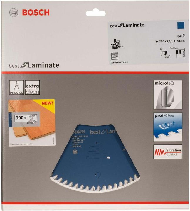 Produktbild Bosch Professional Zubehör Kreissägeblatt Best for Laminate, 254 x 30 x 2,5 mm, 84