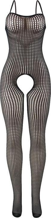 Schwarzer Elastischer Netz-Bodystocking