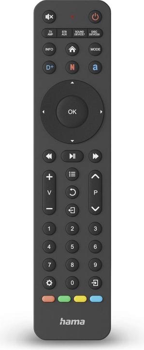 Produktbild Hama Universal-Fernbedienung TV, Infrarot, für 8 Geräte, lernfähig, App-Tasten (Universal Fernbedienung, Infrarot)