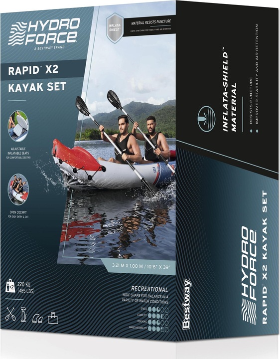 Actual product image Bestway Hydro Force Rapid X2 Inflatable 2-Person Kayak Set 3.21 m (1 pers.)