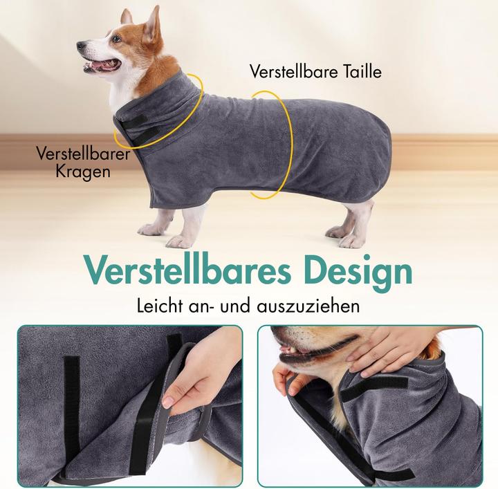 Image du produit Suba Peignoir absorbant pour chien – Taille L (L, Peignoir pour chien)