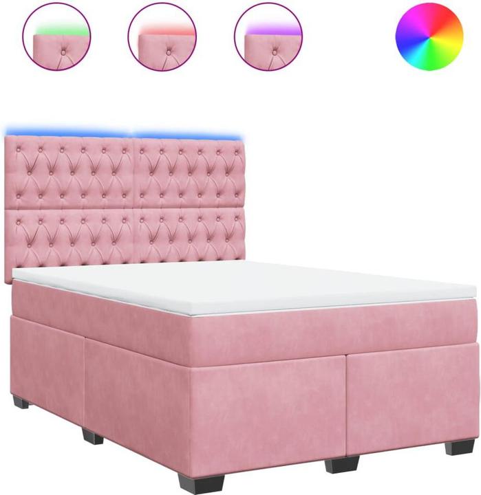 Actual product image vidaXL Bo x spring bed with mattress 160 x 200 cm velvet (160 x 200 cm)