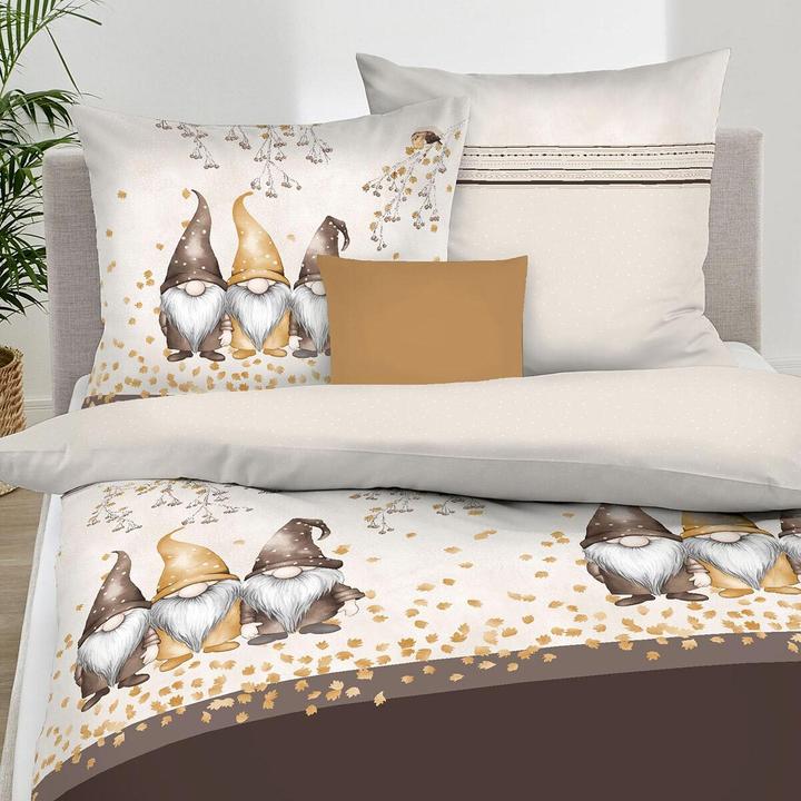 Produktbild Kaeppel Biber Bettwäsche Wichtel Kumpel braun (Bettwäsche Set, 155x220 cm + 80x80 cm)