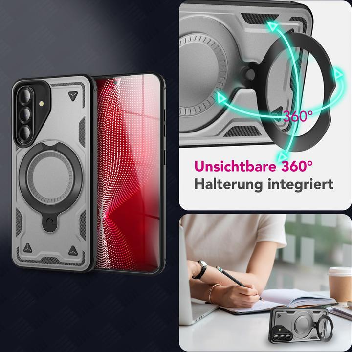 Produktbild Nalia Stormguard - Stabile Panzer Hülle mit MagSafe & 360-Grad Ringhalter - Military Cover (Samsung Galaxy A56)