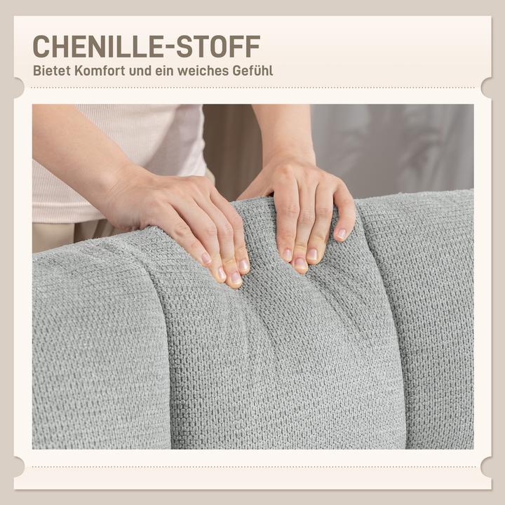 Actual product image Homcom Loungesessel Chenille, Stahl Hellgrau
