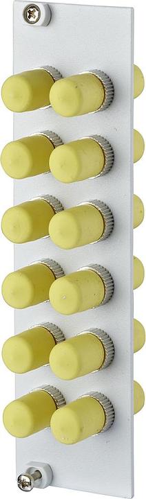 Actual product image Metz Connect 15024A0112-E OpDAT REGpro 12xST SM/MM ceramic grey Front panel 3HE/7TE