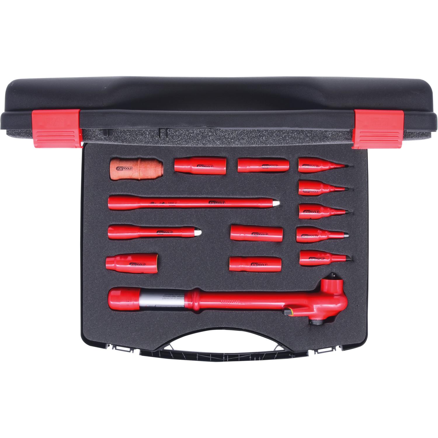 KS Tools, Steckschlüssel + Stecknuss, 3/8" Steckschlüssel-Satz mit isolierten Werkzeugen, 14-tlg