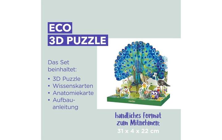 Produktbild mierEdu Eco 3D Puzzle - Der Pfau (beweglich) (108 Teile)