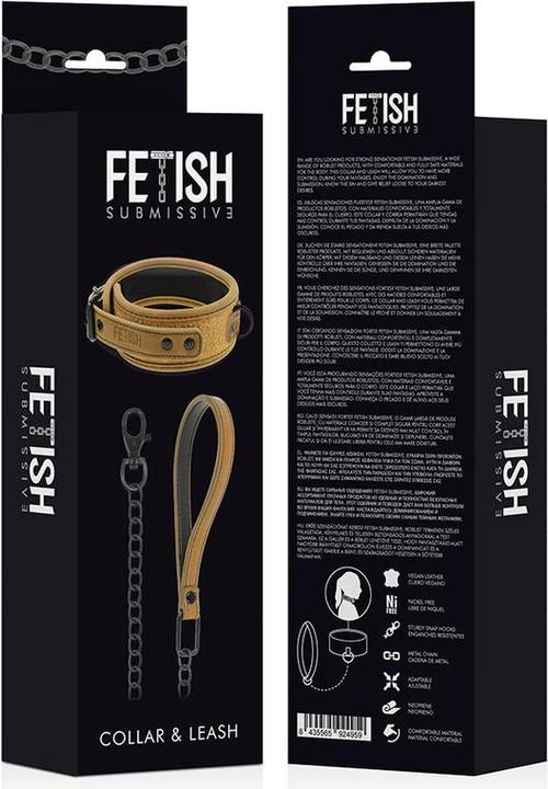 Actual product image Fetish submissive Collar & Leash vegan leather
