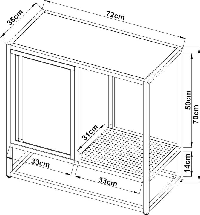 Image du produit En.Casa Sideboard Burlöv Stahl 70x72x35 cm Grau/Weiss (72 x 35 x 70 cm)