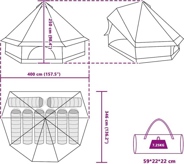 Produktbild vidaXL Campingzelt (6.85 kg)