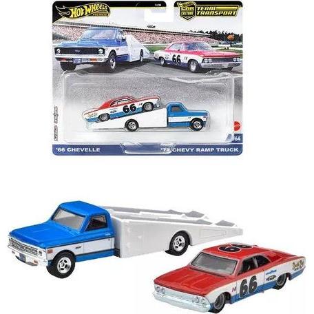 Hot Wheels Νταλικα Με Αυτοκινητακι '66 Chevelle '72 Chevy Ramp Truck 3+ Ετών HRV40