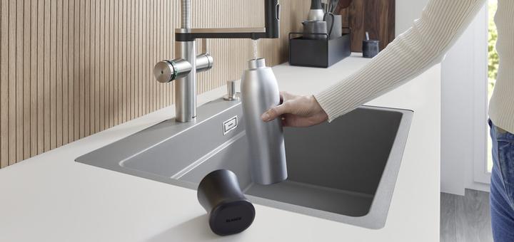 Actual product image Blanco Washer bottle | stainless steel | Double-walled, insulated 700 ml stainless steel bottle for