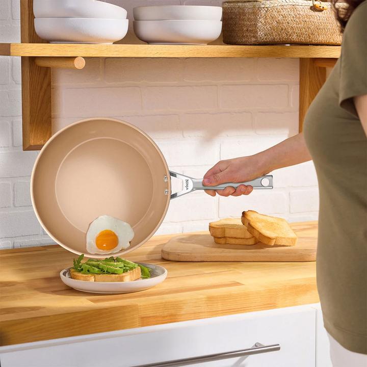 Actual product image Ninja CW93000EN Premium ceramic pot set (Pan set + pot set, Aluminium, 16 x 16.90 cm)