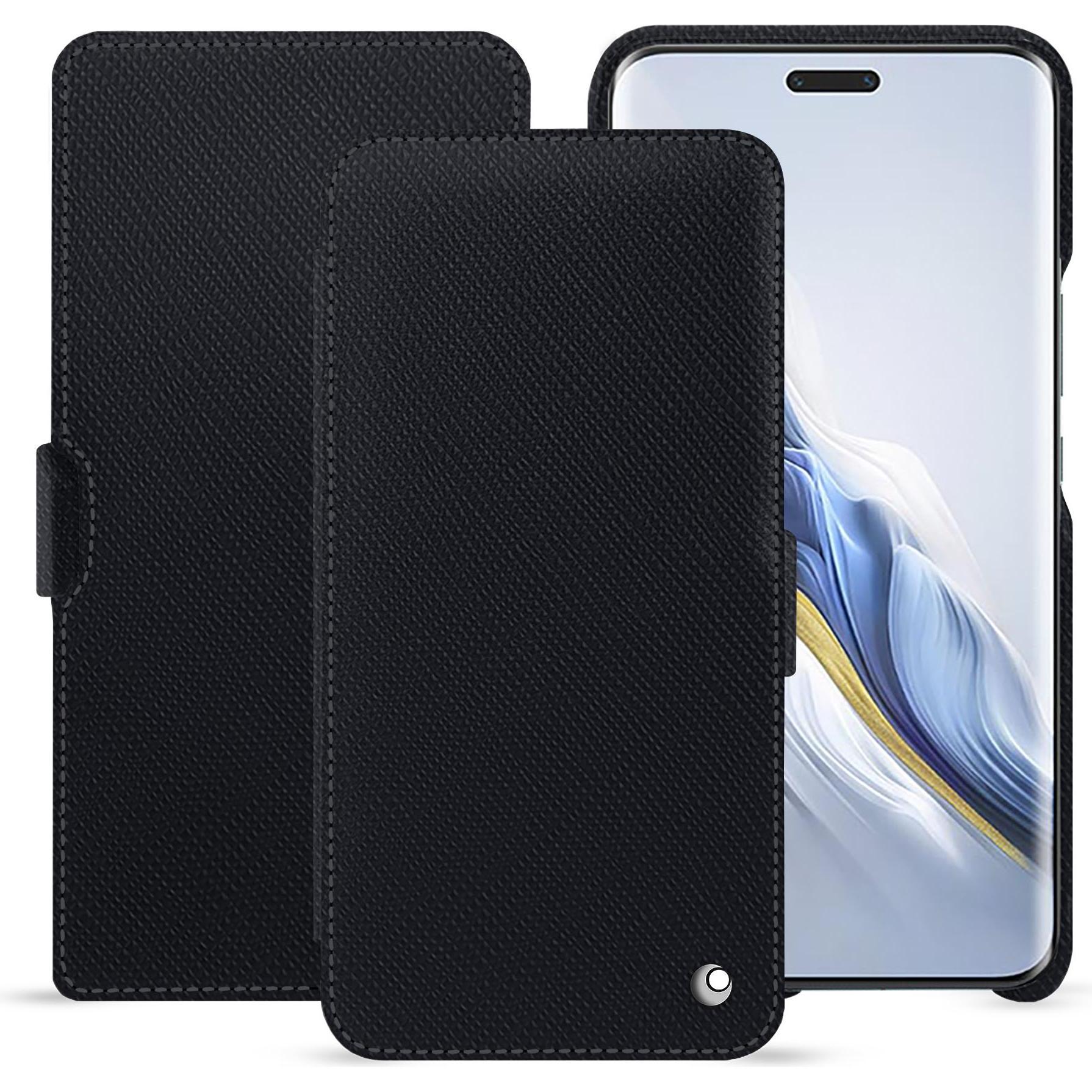 Noreve Lederschutzhülle horizontal (Honor Magic6 Pro), Smartphone Hülle, Schwarz