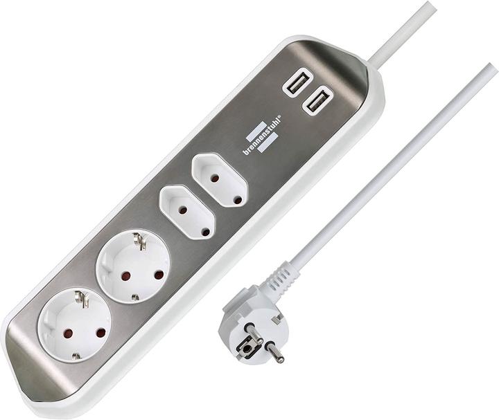 Produktbild Brennenstuhl Eck-Steckdosenleiste (4 x, CEE 7/16, USB, 2 m)